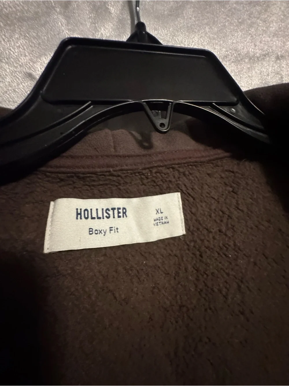 Holister Men's Brown Full-Zip Hoodie Sweater brown